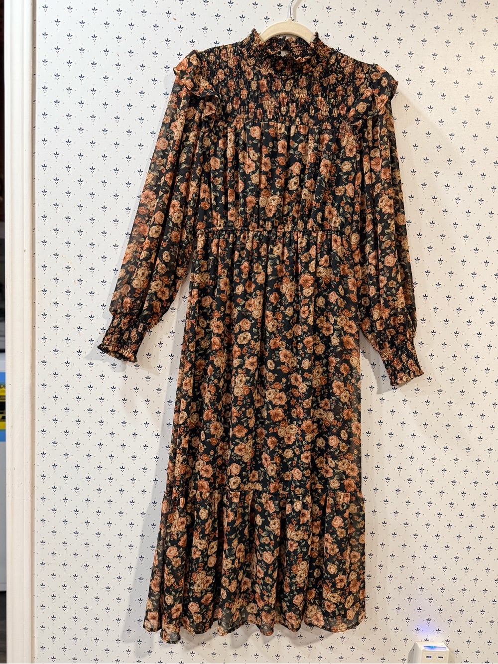 Romantic Boho Chic: By the River Floral Smocked Dress (Size Medium)